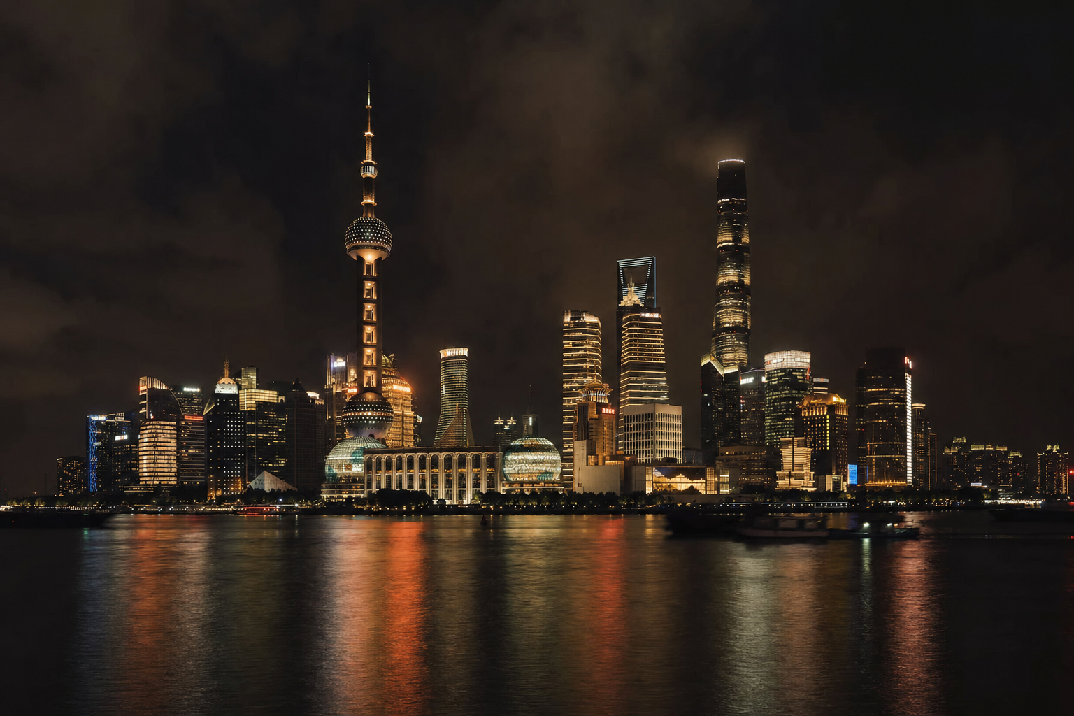 Shanghai Pudong skyline at night